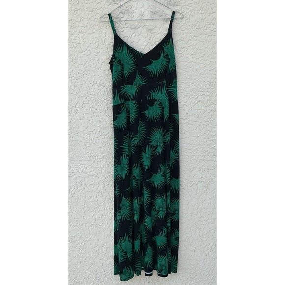 Tommy Bahama Dresses & Skirts - Tommy Bahama Palm Print Maxi Summer Dress Large Green Black Strappy Boho